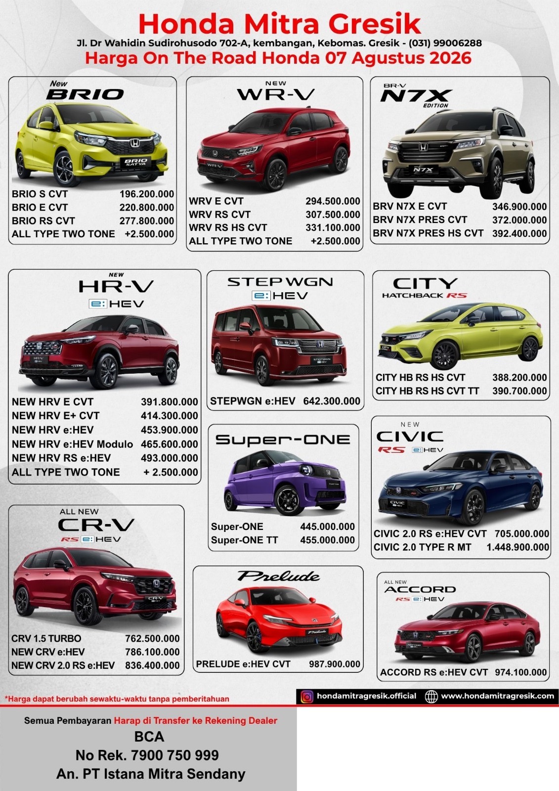 PROMO HONDA MOBIL GRESIK CASH/KREDIT
